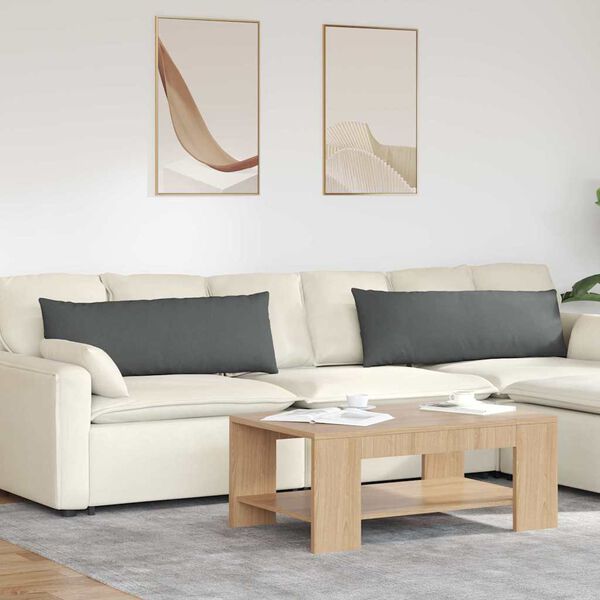 vidaXL Poduszki na sofę 2 pcs Ciemnoszary 120 x 40 cm tkanina