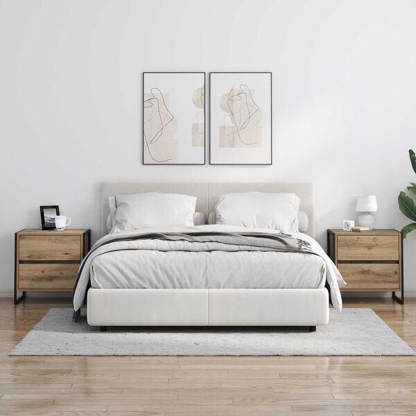 vidaXL Stolik nocny z szufladą Dąb rzemieślniczy 50 x 39.5 x 50 cm