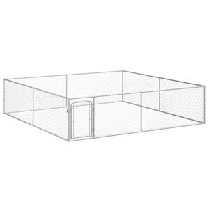 vidaXL Kojec dla psa, galwanizowana stal, 4 x 4 x 1 m