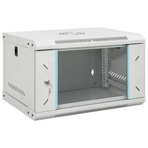 vidaXL 6U Szafka sieciowa ścienna 19" IP20 53x40x30 cm