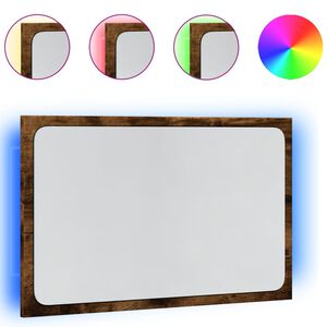 vidaXL Lustro łazienkowe z LED, dąb sonoma, 60x8,5x38 cm