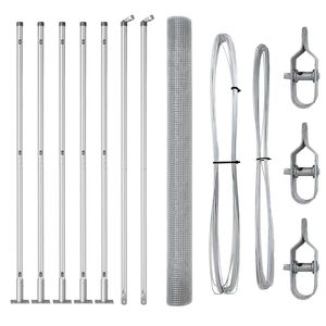 vidaXL Słupek ogrodzeniowy. Srebrny 10 x 1,4 m (25 x 25 mm siatka)