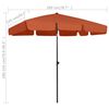 vidaXL Parasol plażowy, terakota, 200x125 cm
