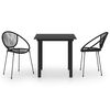 vidaXL 3-częściowy zestaw mebli ogrodowych, rattan PVC, czarny