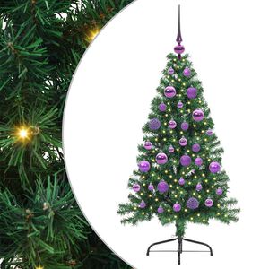 vidaXL Sztuczna choinka z oświetleniem na Boże Narodzenie 120 cm PVC