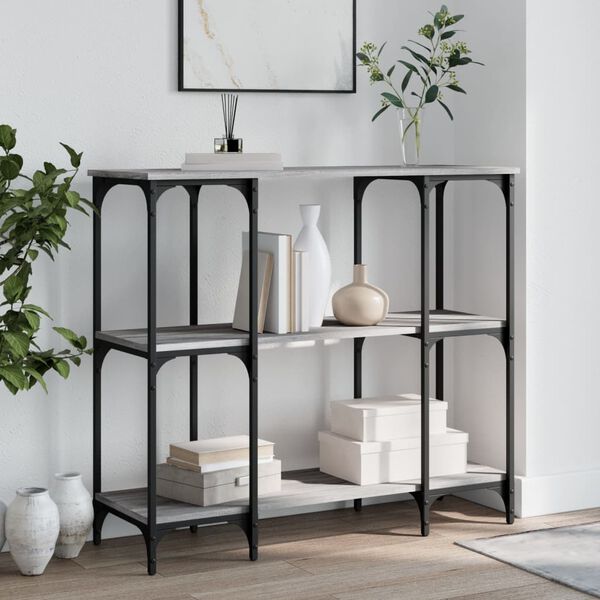 vidaXL Stolik konsolowy, szary dąb sonoma, 102x35x90 cm