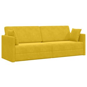 vidaXL Sofa podłogowa z funkcją spania Ż&oacute;łty 213 x 70 x 77 cm Aksamit