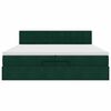 vidaXL Rama ł&oacute;żka otomana z materacami, zielona, 200x200 cm, aksamit