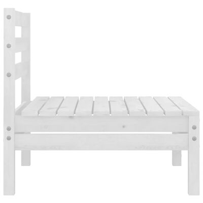 vidaXL Ogrodowa sofa środkowa, biała, lite drewno sosnowe