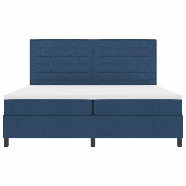 vidaXL Ł&oacute;żko sprężynowe z materacem Niebieski 200 x 200 cm tkanina