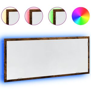 vidaXL Lustro łazienkowe, przydymiony dąb, 100x8,5x37 cm