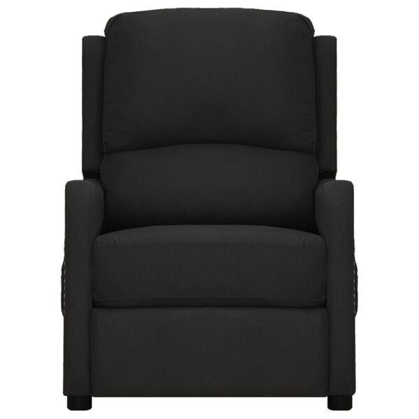 vidaXL Podnoszony fotel masujący, czarna, tkanina