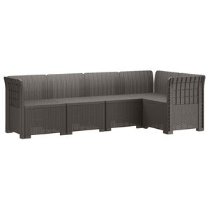 vidaXL 5-osobowa sofa ogrodowa w stylu rattanowym PP jasnoszary