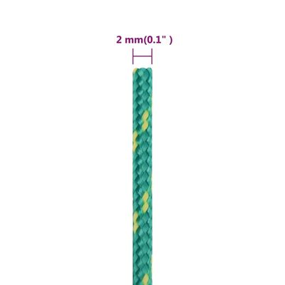 vidaXL Linka żeglarska, zielona, 2 mm, 25 m, polipropylen