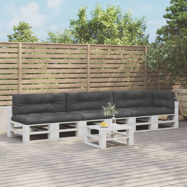 vidaXL Poduszki na palety, 7 szt., czarne, tkanina