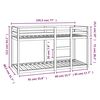 vidaXL Ł&oacute;żko piętrowe, 75x190 cm, lite drewno sosnowe