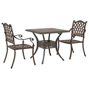 vidaXL Zestaw stoł&oacute;w ogrodowych 3 pcs kolor bronzu Aluminium odlewane