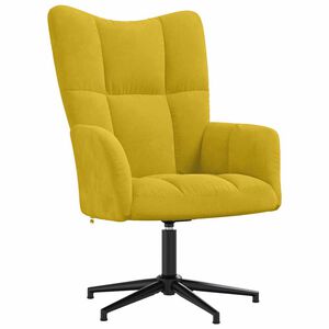 vidaXL Fotel, musztardowy, obity aksamitem
