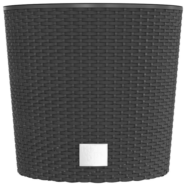vidaXL Donica z pojemnikiem wewnętrznym, antracyt, 15/15,3L, rattan PP