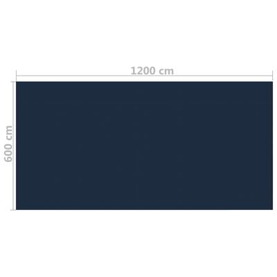vidaXL Pływająca folia solarna z PE, 1200x600 cm, czarno-niebieska
