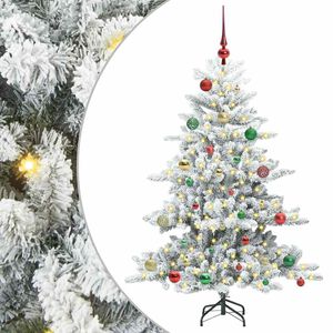 vidaXL Sztuczna choinka z zawiasami z podstawą Biały 150 cm PVC i stal