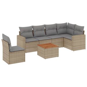 vidaXL Patio Sofa Set 6-osobowe Mieszanka beżu i szarości
