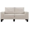 vidaXL 2-osobowa sofa, kremowa, tapicerowana tkaniną