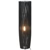 vidaXL Lampa podłogowa, wiklina, czarna, 61 cm, E27