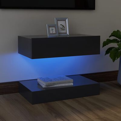 vidaXL Szafka pod TV z oświetleniem LED, szara, 60x35 cm