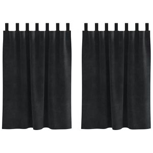 vidaXL Zasłony zaciemniające 2 pcs Czarny 140 x 140 cm Aksamit