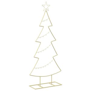 vidaXL Metalowa choinka ze stojakiem KUOPIO 125 cm Stal złoty