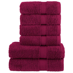 vidaXL 6-częściowy zestaw ręcznik&oacute;w premium SOLUND, bordowy, 600 g/cm&sup2;