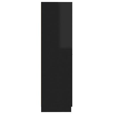 vidaXL Szafka apteczna, czerń na wysoki połysk, 30x42,5x150 cm, płyta