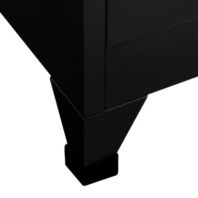 vidaXL Szafka zamykana na klucz, czarna, 90x40x180 cm, stalowa