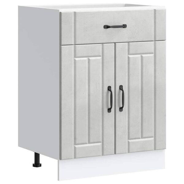 vidaXL Szafka kuchenna dolna &bdquo;Lucca&rdquo; Betonowa szarość Drewno klejone