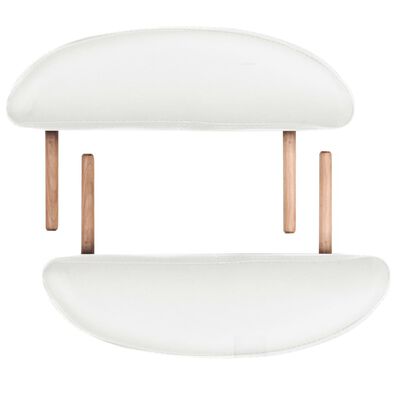 vidaXL Składany stół do masażu z 2 wałkami, grubość 4 cm, biały
