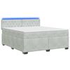 vidaXL Ł&oacute;żko Box Spring z materacem i LED jasnoszary 160 x 200 cm