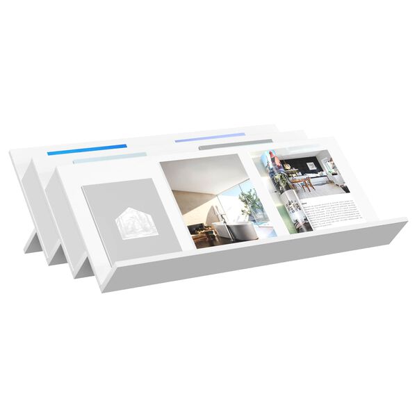 vidaXL Regał na gazety Biały 90 x 53 x 28,5 cm Materiał drewnopochodny