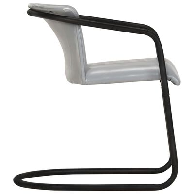 vidaXL Krzesła stołowe, 2 szt., szare, skóra naturalna