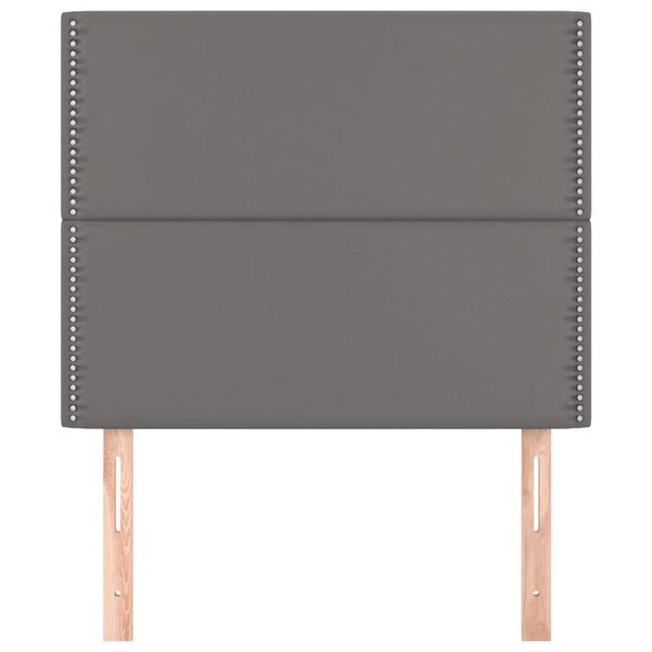 vidaXL Zagł&oacute;wek szary 100x5x118/128 cm sk&oacute;ra ekologiczna