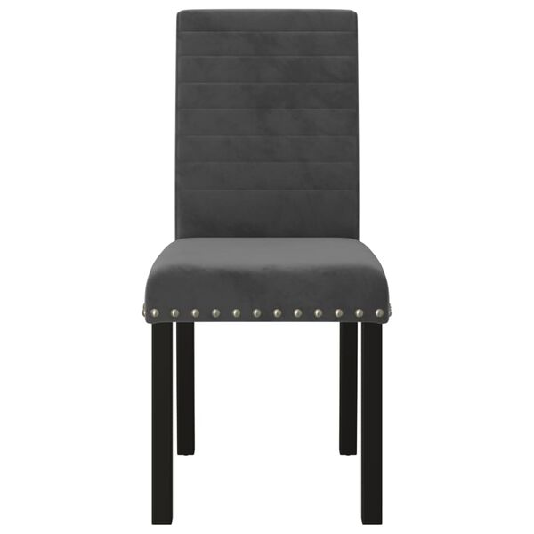 vidaXL Krzesła stołowe, 6 szt., ciemnoszare, obite aksamitem