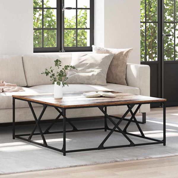 vidaXL Stolik kawowy Stare drewno 100 x 100 x 40 cm