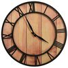 vidaXL Zegar ścienny, 39 cm, brązowo-czarny, MDF i żelazo