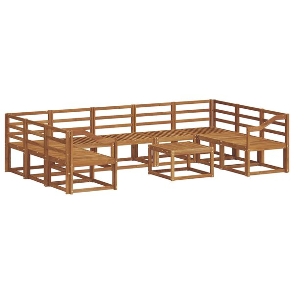 vidaXL Zestaw sof na zewnątrz 10 pcs Naturalny Lite Drewno Akacji