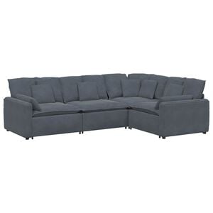 vidaXL Sofa modułowa z poduszkami aksamitna ciemnoszara