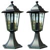vidaXL Lampy ogrodowe, 2 szt., ciemnozielone/czarne, aluminium