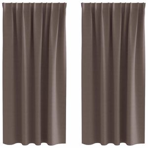 vidaXL Firany blackout z k&oacute;łkami 2 szt. Ciemny brąz 175 x 140 cm