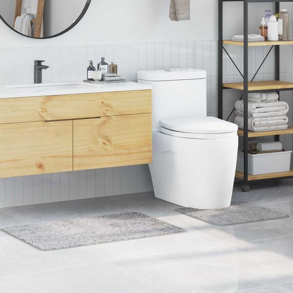 vidaXL Zestaw mat łazienkowych antypoślizgowych 2 pcs Szary PP