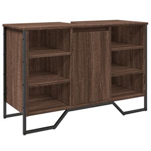 vidaXL Szafka pod umywalkę, brązowy dąb, 91x35x60 cm