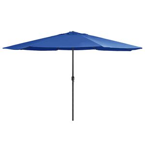 vidaXL Parasol ogrodowy na metalowym słupku, 390 cm, niebieski